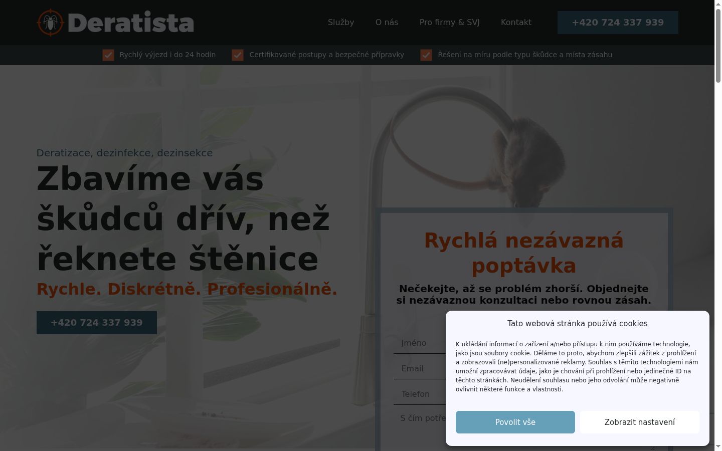 Snimka zaslona bannera za privolu prikazanog prije bilo kakve interakcije