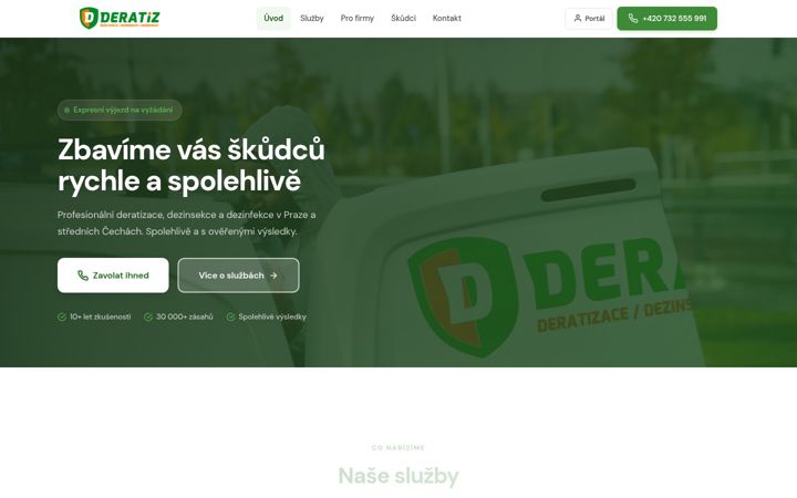 Screenshot van deratiz.cz