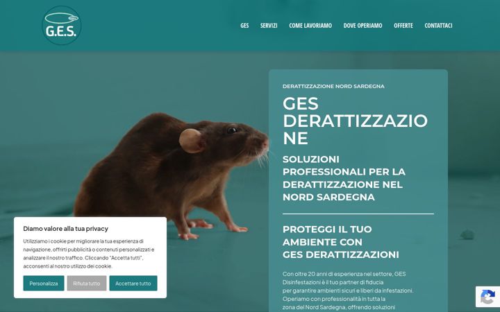 Screenshot of derattizzazionesassari.com