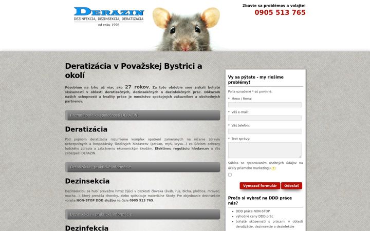 Screenshot of derazin.sk