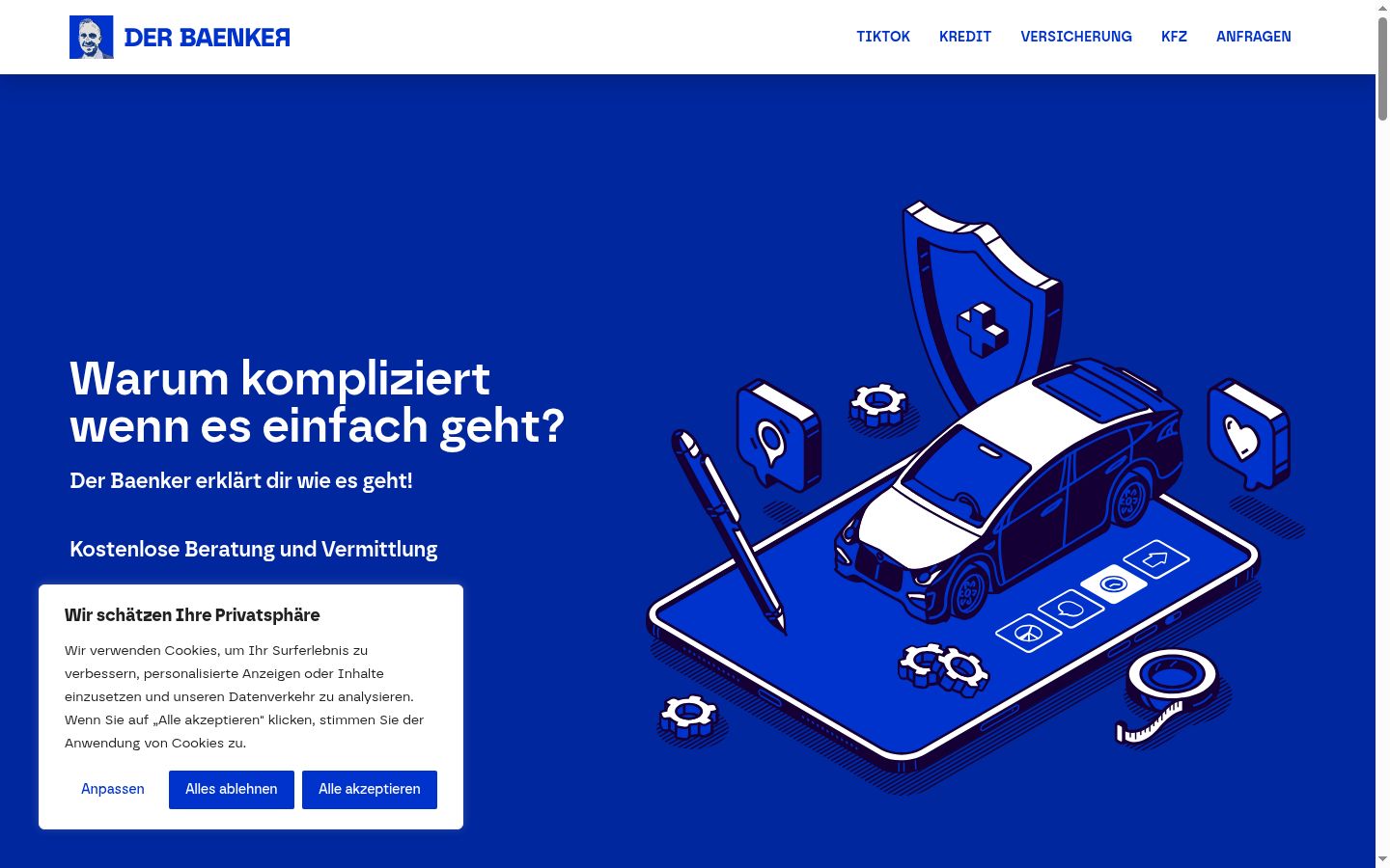 Screenshot tal-banner tal-kunsens muri qabel kwalunkwe interazzjoni