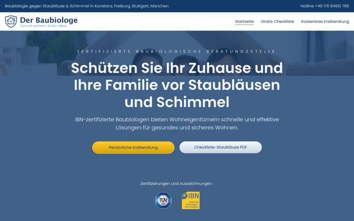 Screenshot of derbaubiologe.com