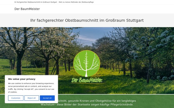 Snímek obrazovky derbaummeister.de
