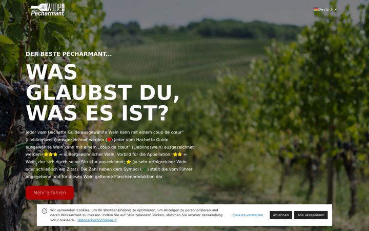 Screenshot of derbestepecharmantwein.com