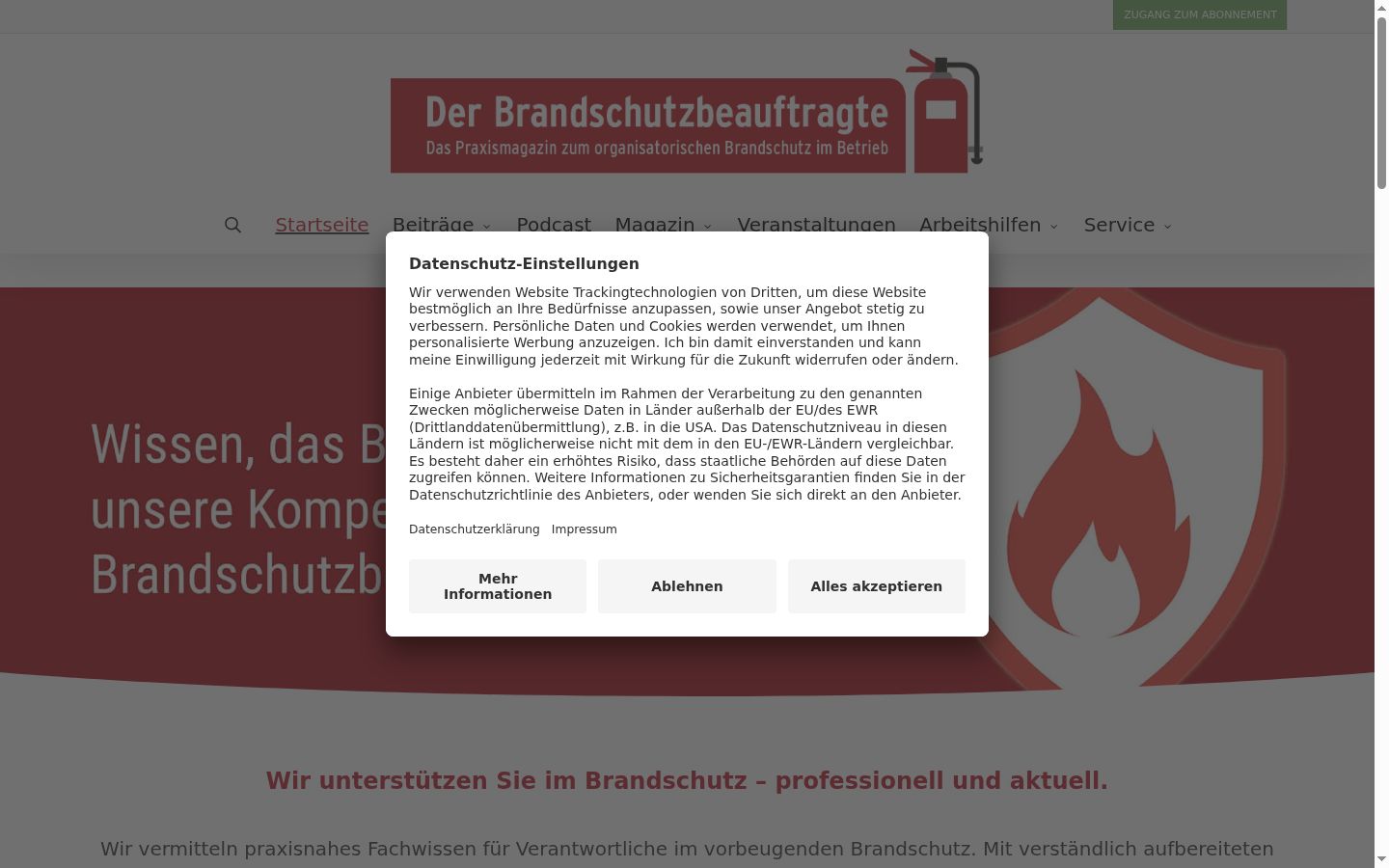 Screenshot van de toestemmingsbanner zoals getoond vóór enige interactie