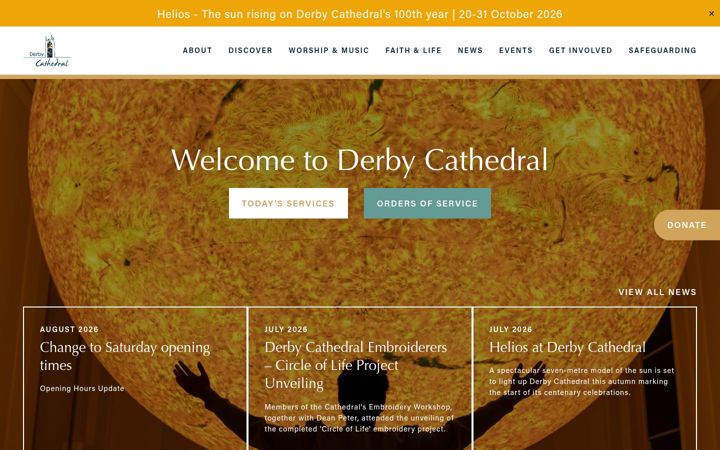 Screenshot of derbycathedral.org