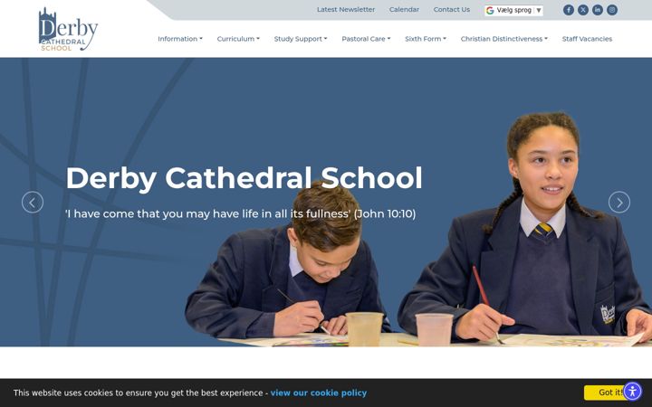 Screenshot of derbycathedralschool.org.uk