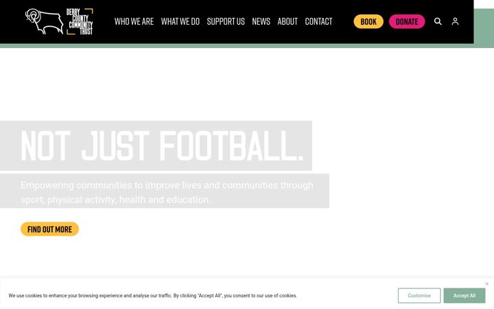 Screenshot of derbycountycommunitytrust.com