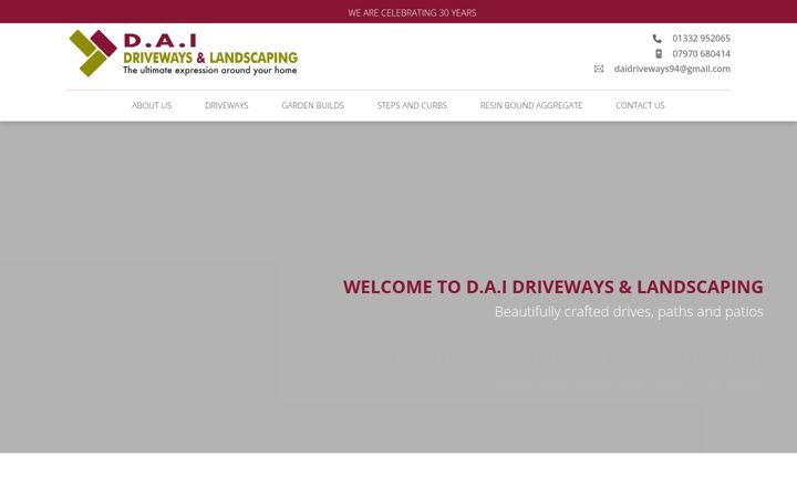 Posnetek zaslona derbydriveways.co.uk