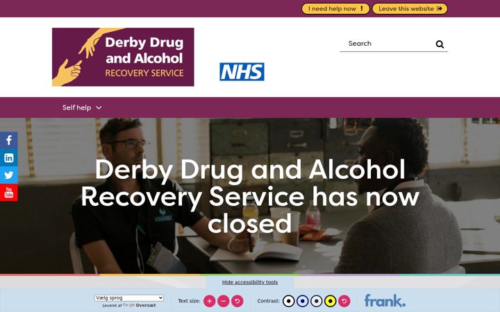Screenshot of derbydrugandalcohol.nhs.uk