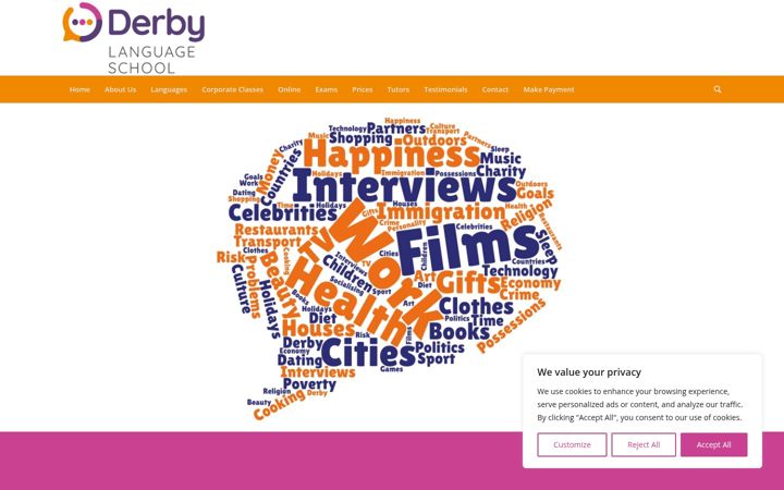 Screenshot of derbylanguageschool.com