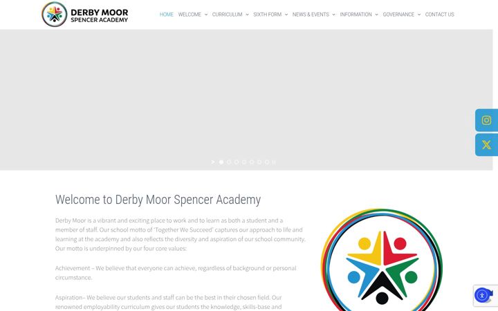 Screenshot of derbymoorspencer.org.uk