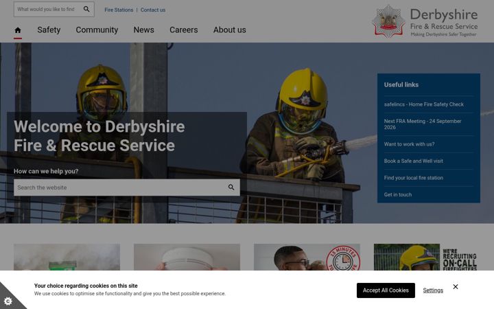 Screenshot of derbys-fire.gov.uk