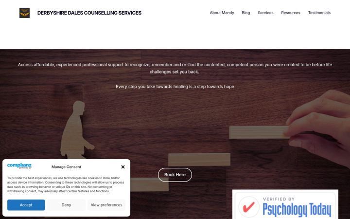 Screenshot of derbyshiredalescounsellingservices.com