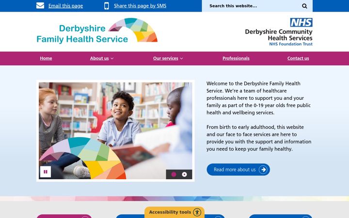 Screenshot of derbyshirefamilyhealthservice.nhs.uk