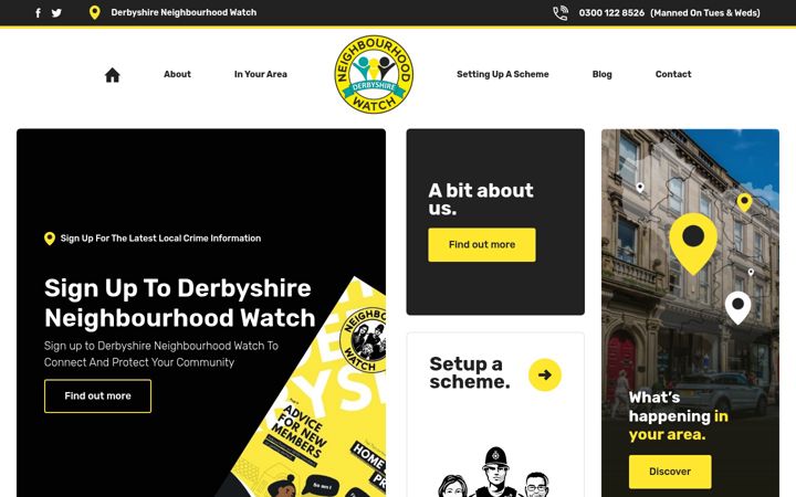 Screenshot of derbyshireneighbourhoodwatch.co.uk