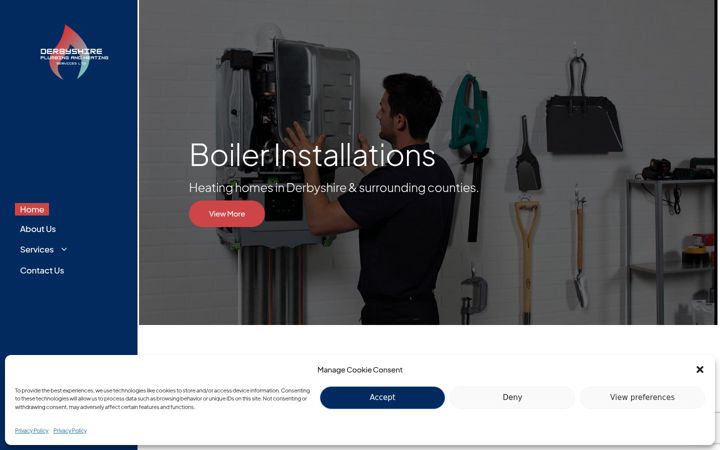 Skjámynd af derbyshireplumbingandheating.co.uk