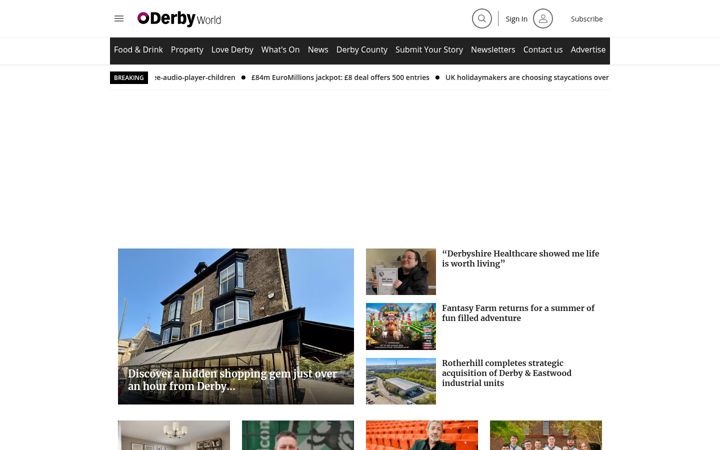 Screenshot of derbyworld.co.uk
