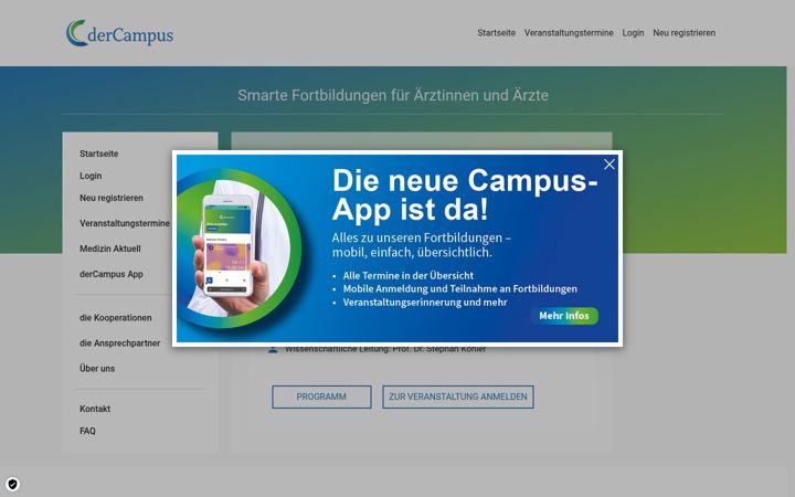 Skärmbild av dercampus.eu