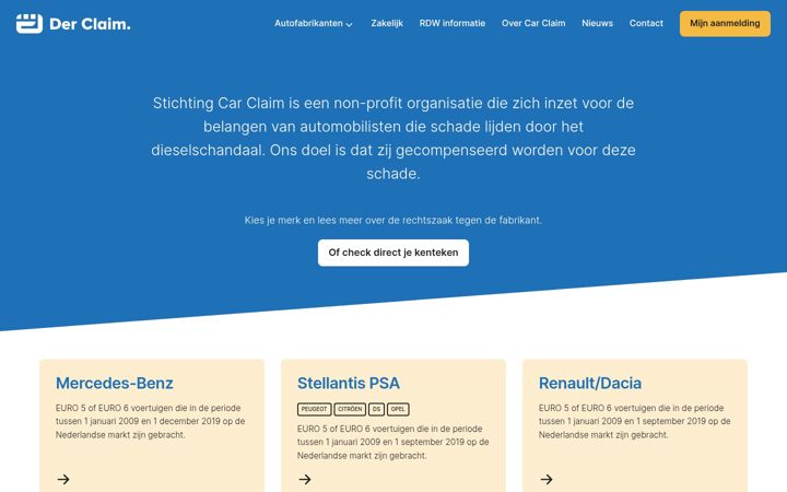 Captura de pantalla de derclaim.nl