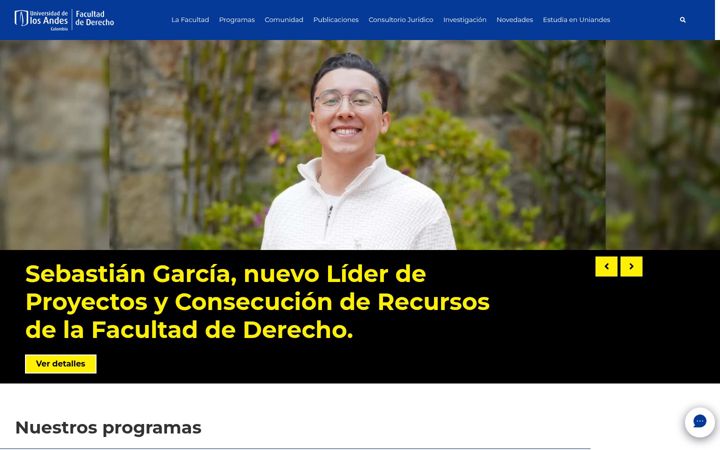 Capture d'écran de derecho.uniandes.edu.co