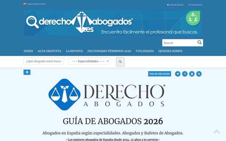 Screenshot stránky derechoabogados.es
