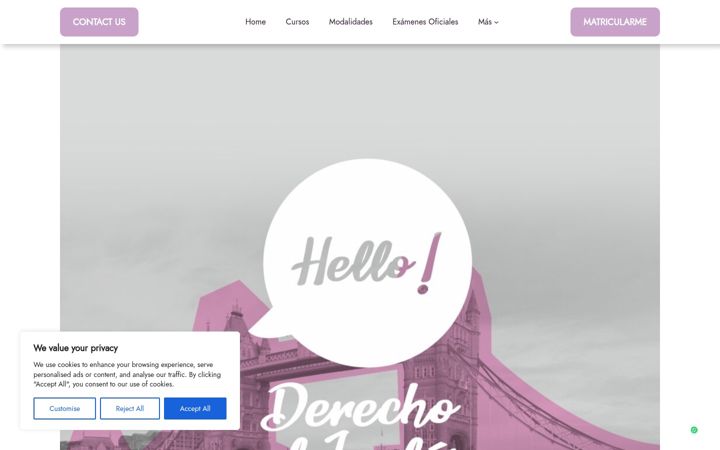 Screenshot of derechoalingles.com