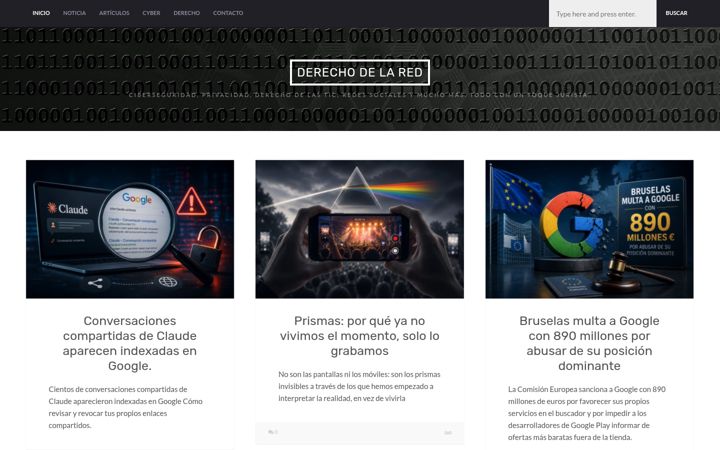 Screenshot of derechodelared.com