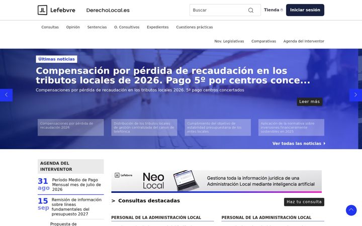 Screenshot stránky derecholocal.es