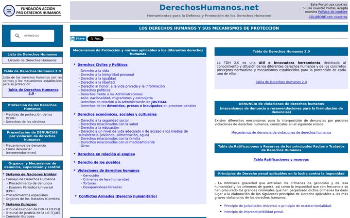 Screenshot of derechoshumanos.net