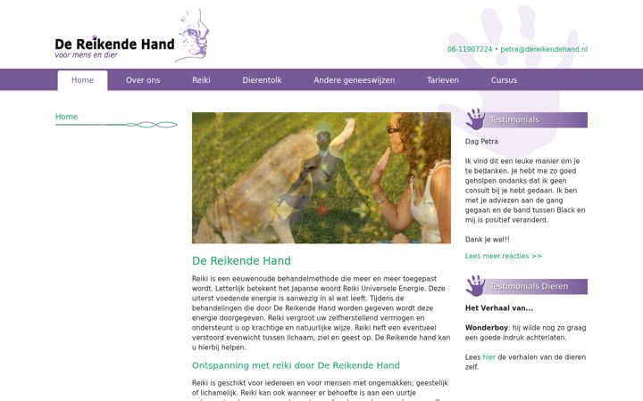 Capture d'écran de dereikendehand.nl