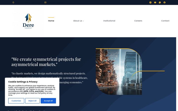 Screenshot of dereinvest.com