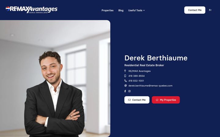 Screenshot of derekberthiaume.com