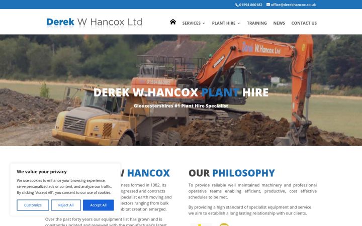 Screenshot of derekhancox.co.uk