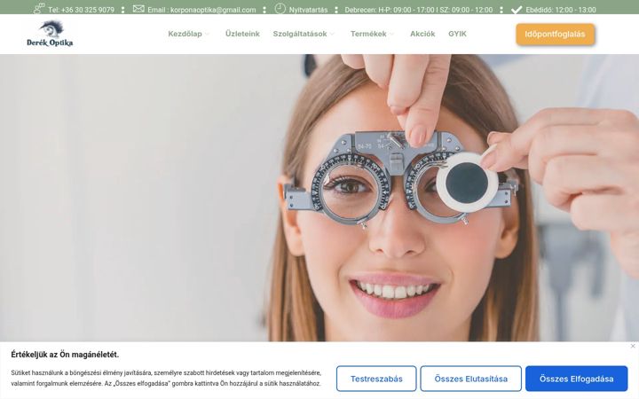 Screenshot von derekoptika.hu