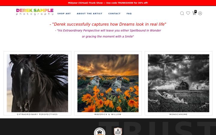 Screenshot of dereksample.photography