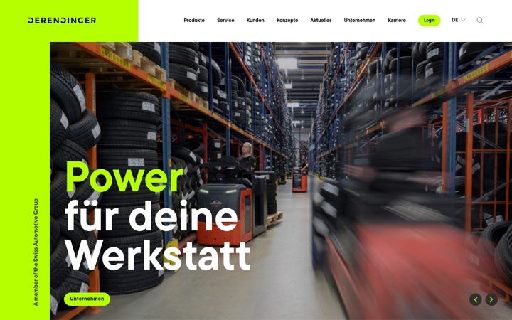Screenshot of derendinger.ch