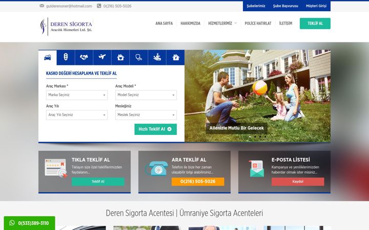 Screenshot ta' derensigorta.com.tr