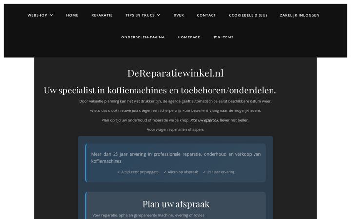 Captura de pantalla de dereparatiewinkel.nl