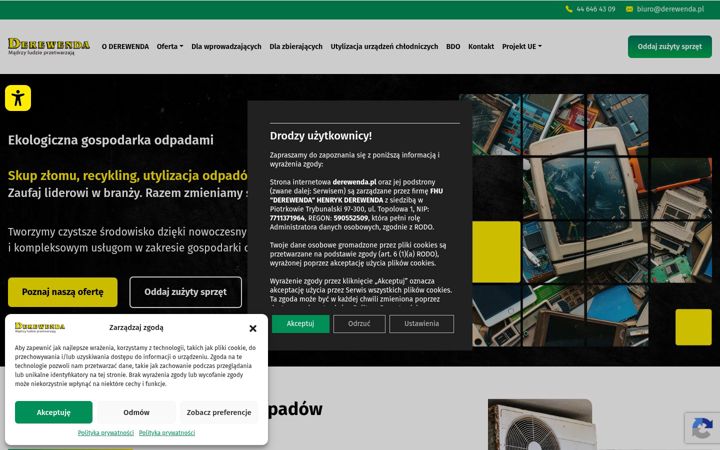 Ekrano kopija derewenda.pl