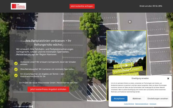 Capture d'écran de derfahrbahnmarkierer.de