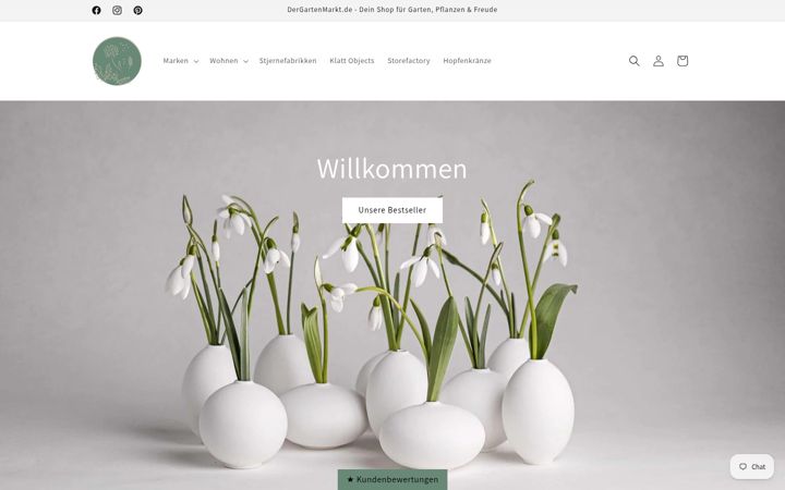 Ekraanipilt saidist dergartenmarkt.de