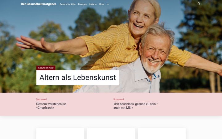 Screenshot of dergesundheitsratgeber.ch