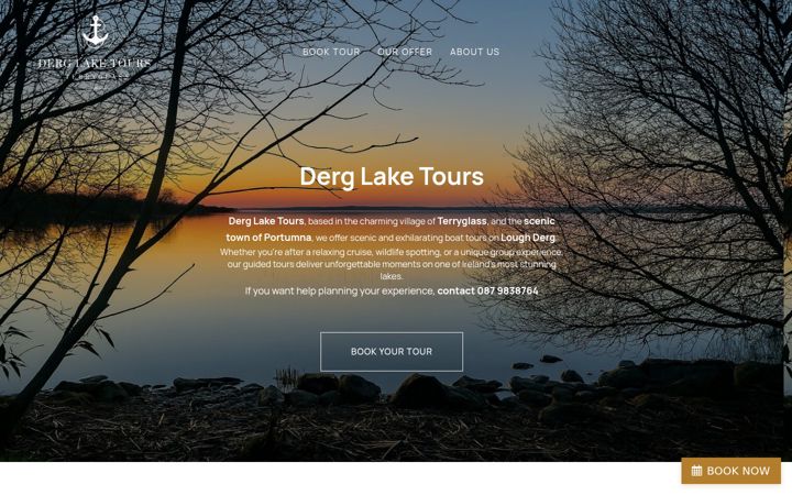 Skærmbillede af derglaketours.ie