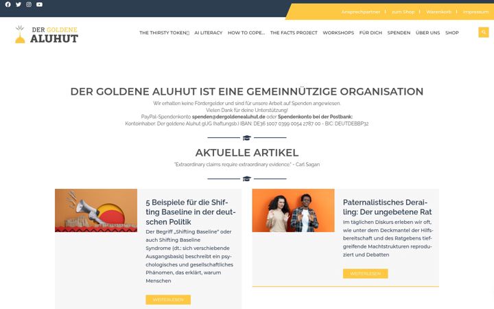 Snímek obrazovky dergoldenealuhut.de