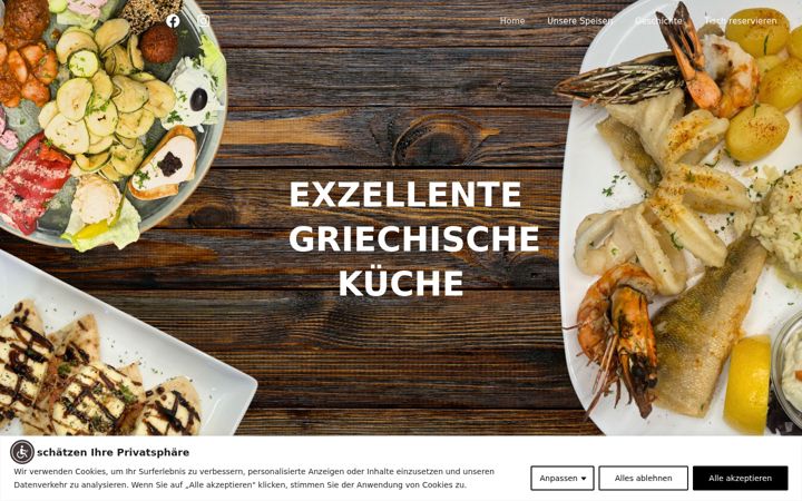Snímek obrazovky dergriecherestaurant.de