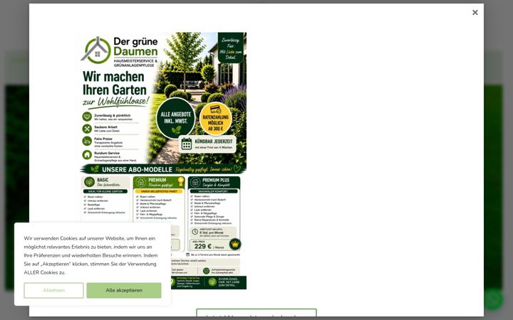 Screenshot of dergruenedaumen-herford.com