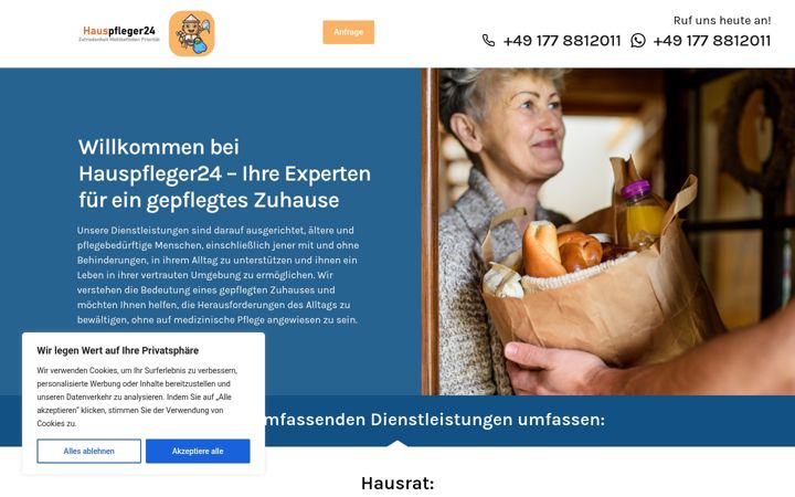 Snímek obrazovky derhauspfleger24.de