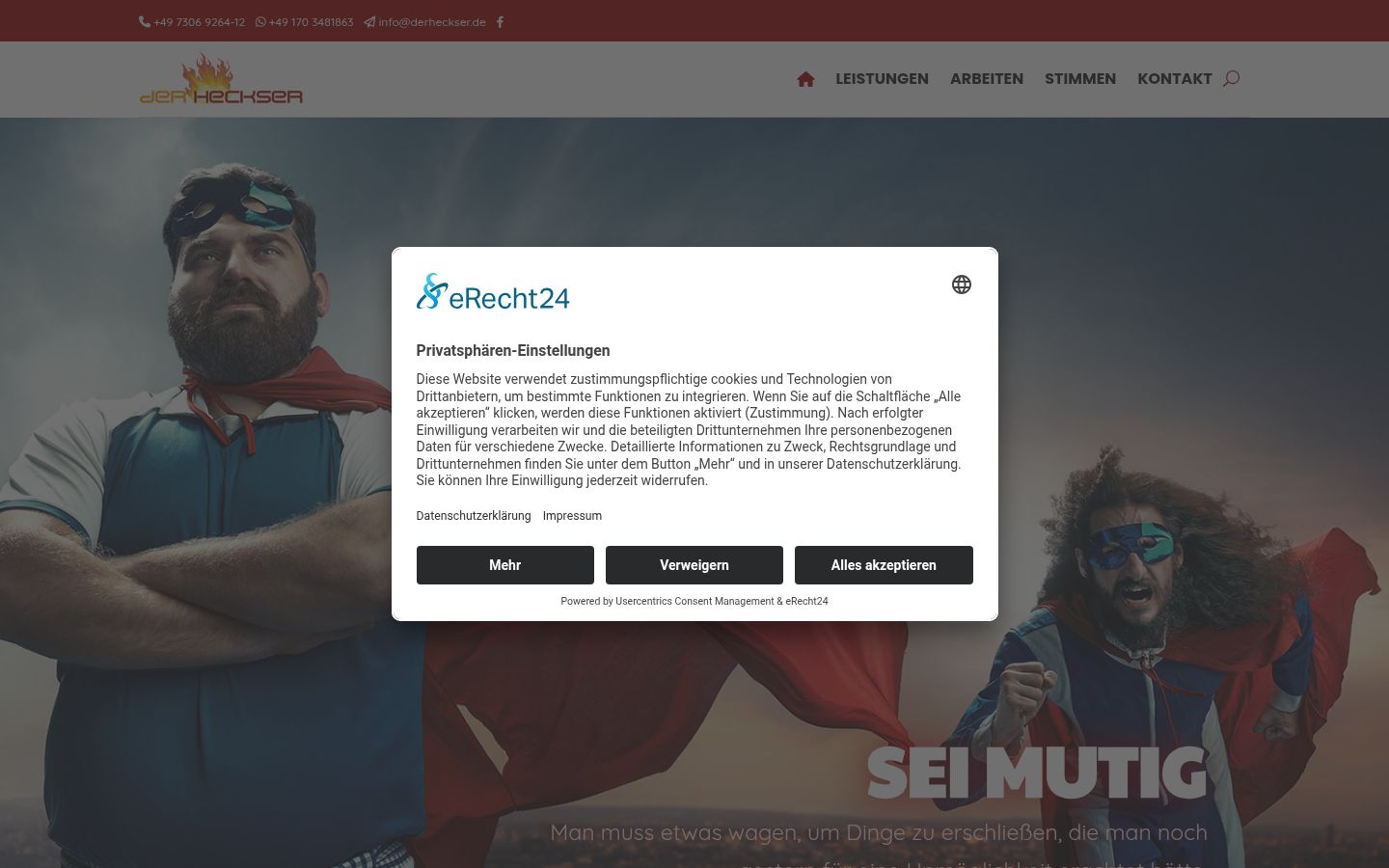 Capture d'écran de la bannière de consentement affichée avant toute interaction