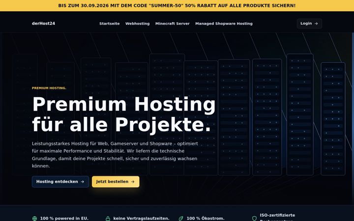 Screenshot of derhost24.de